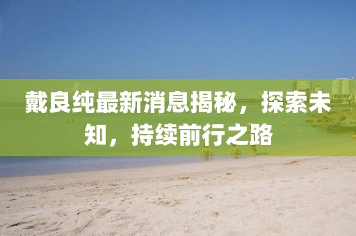 戴良純最新消息揭秘，探索未知，持續(xù)前行之路